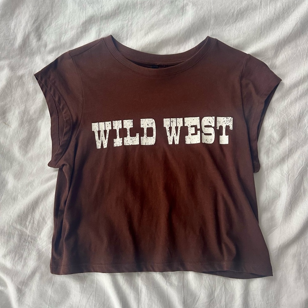 H&M Wild West Baby Tee~ Brown M